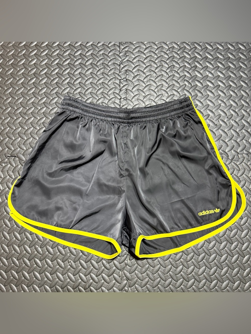 adidas Originals Black Athletic Shorts with Yellow Trim